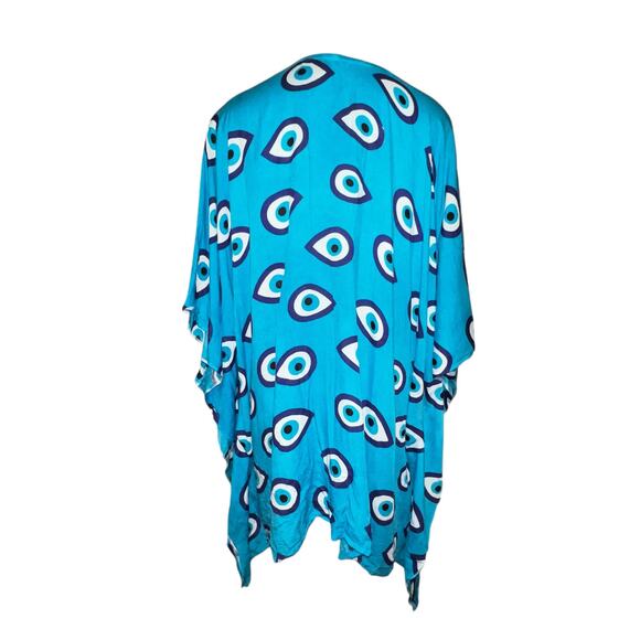 AquaBlue Evil Eye Kaftan Premium Collection By GVASILAKIS.GR Designed in Greece - Picture 6 of 10